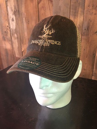 Faded Black Trucker Logo Hat